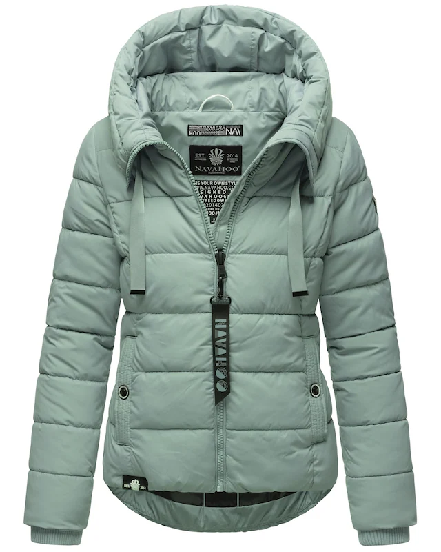 Navahoo Steppjacke »Amayaa« mit Kapuze stylische Damen Winterjacke mit coolen Applikationen