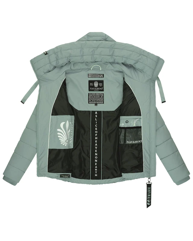 Navahoo Steppjacke »Amayaa« mit Kapuze stylische Damen Winterjacke mit coolen Applikationen