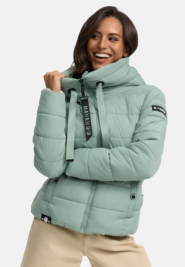 Navahoo Steppjacke »Amayaa« mit Kapuze stylische Damen Winterjacke mit coolen Applikationen