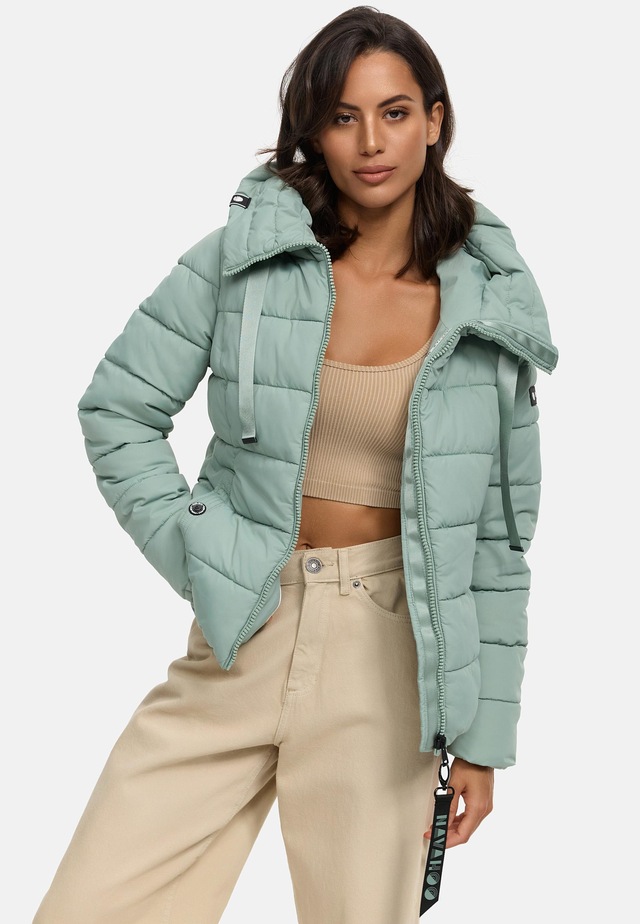 Navahoo Steppjacke »Amayaa« mit Kapuze stylische Damen Winterjacke mit coolen Applikationen