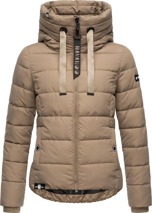 Navahoo Steppjacke »Amayaa« mit Kapuze stylische Damen Winterjacke mit coolen Applikationen