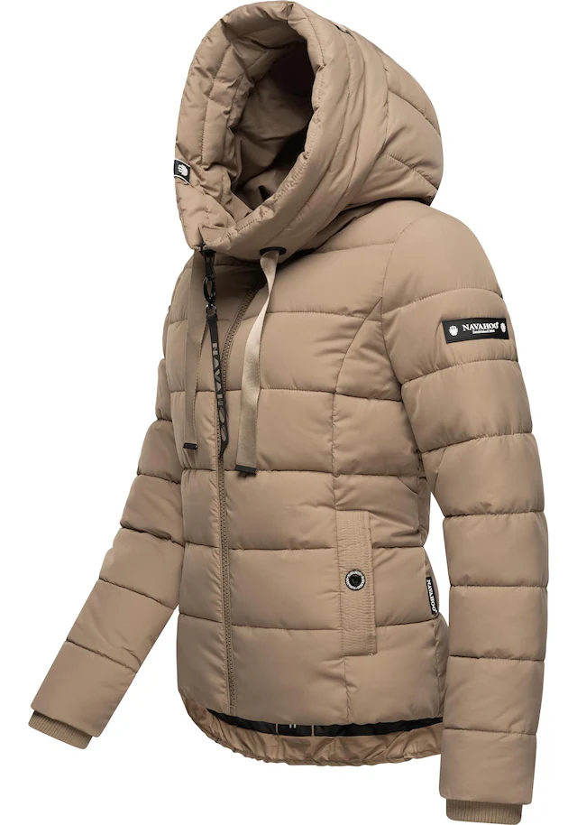 Navahoo Steppjacke »Amayaa« mit Kapuze stylische Damen Winterjacke mit coolen Applikationen