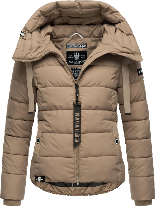 Navahoo Steppjacke »Amayaa« mit Kapuze stylische Damen Winterjacke mit coolen Applikationen
