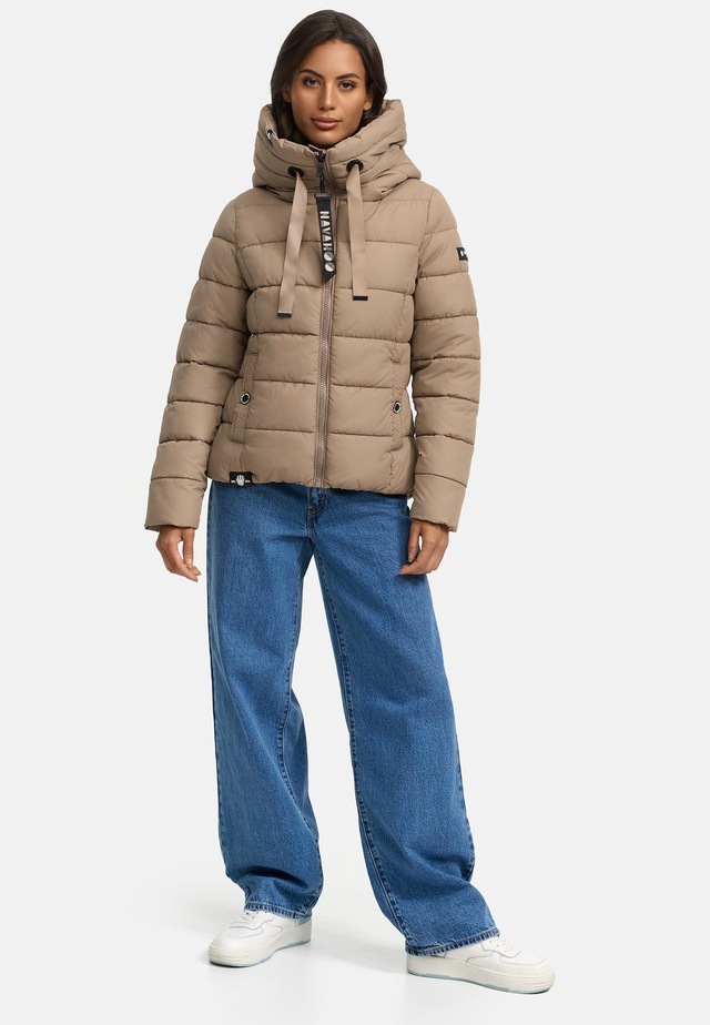 Navahoo Steppjacke »Amayaa« mit Kapuze stylische Damen Winterjacke mit coolen Applikationen