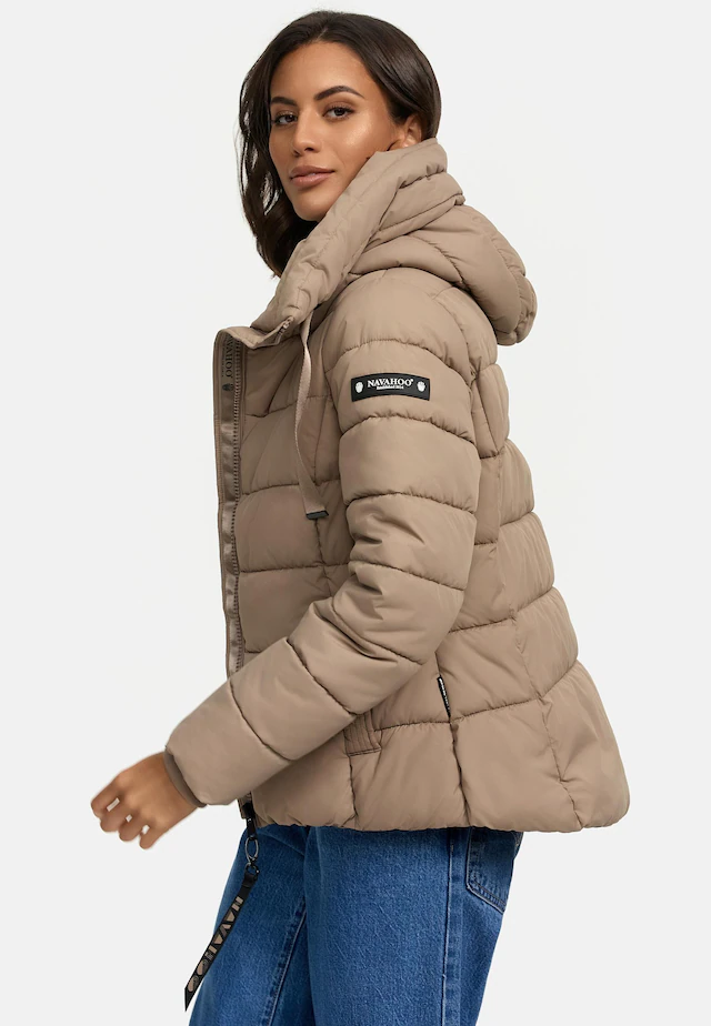 Navahoo Steppjacke »Amayaa« mit Kapuze stylische Damen Winterjacke mit coolen Applikationen