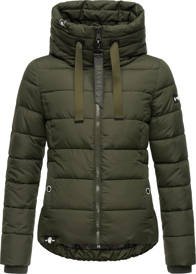 Navahoo Steppjacke »Amayaa« mit Kapuze stylische Damen Winterjacke mit coolen Applikationen