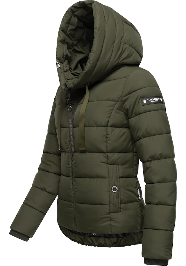 Navahoo Steppjacke »Amayaa« mit Kapuze stylische Damen Winterjacke mit coolen Applikationen