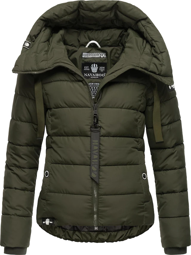 Navahoo Steppjacke »Amayaa« mit Kapuze stylische Damen Winterjacke mit coolen Applikationen