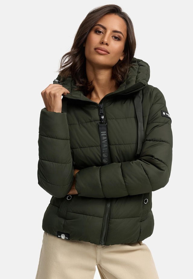 Navahoo Steppjacke »Amayaa« mit Kapuze stylische Damen Winterjacke mit coolen Applikationen