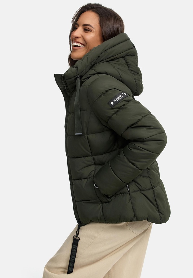 Navahoo Steppjacke »Amayaa« mit Kapuze stylische Damen Winterjacke mit coolen Applikationen