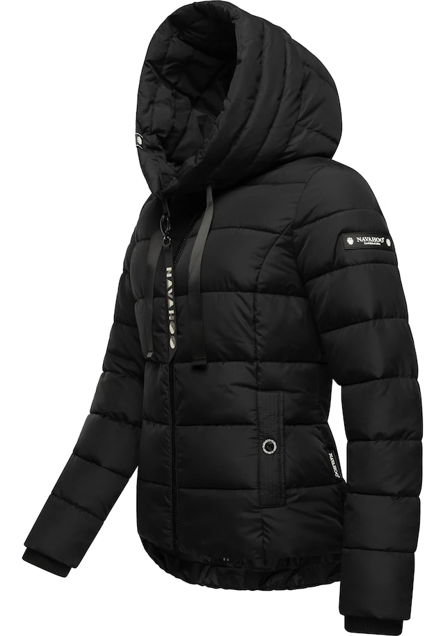 Navahoo Steppjacke »Amayaa« mit Kapuze stylische Damen Winterjacke mit coolen Applikationen