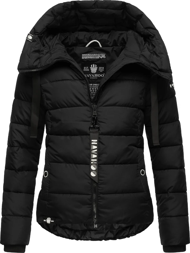 Navahoo Steppjacke »Amayaa« mit Kapuze stylische Damen Winterjacke mit coolen Applikationen