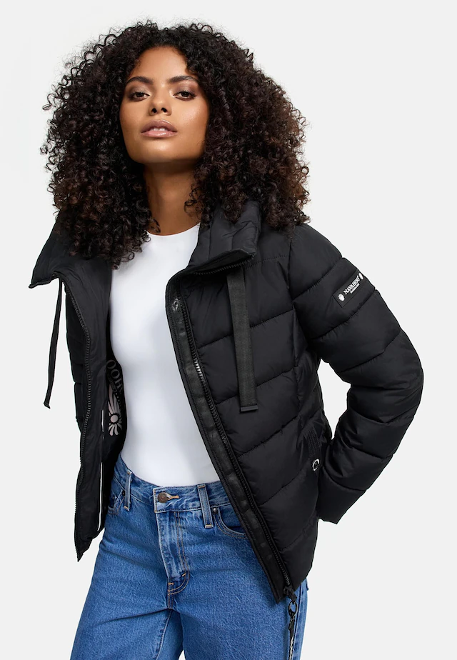 Navahoo Steppjacke »Amayaa« mit Kapuze stylische Damen Winterjacke mit coolen Applikationen