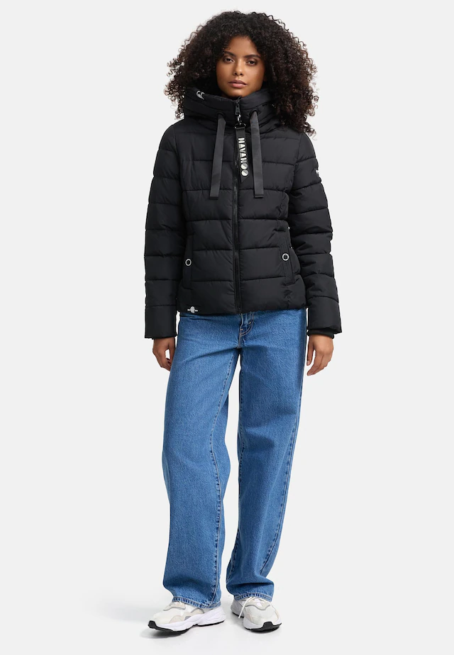 Navahoo Steppjacke »Amayaa« mit Kapuze stylische Damen Winterjacke mit coolen Applikationen
