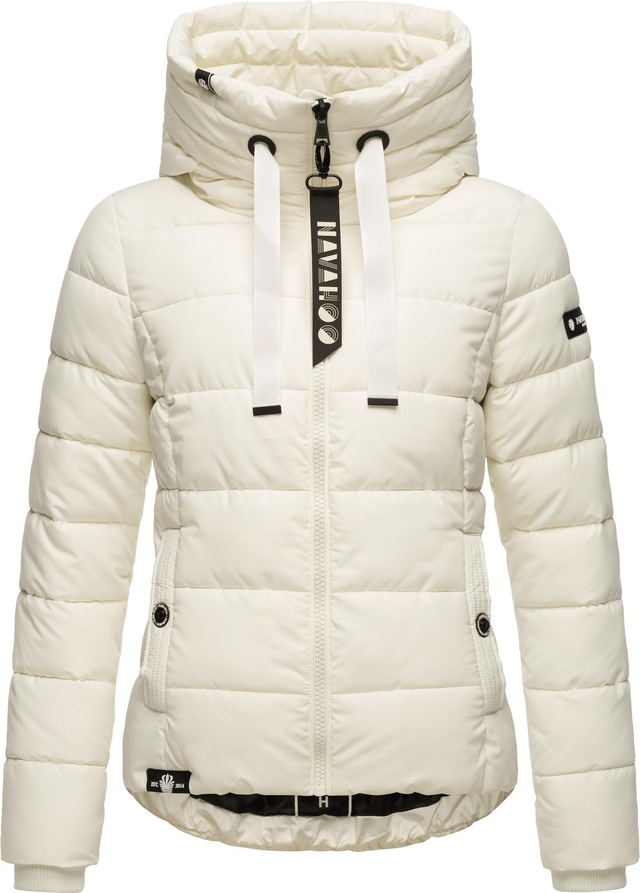 Navahoo Steppjacke »Amayaa« mit Kapuze stylische Damen Winterjacke mit coolen Applikationen