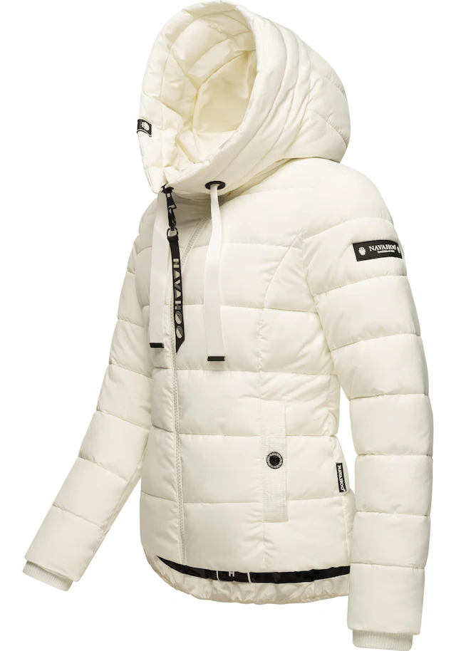Navahoo Steppjacke »Amayaa« mit Kapuze stylische Damen Winterjacke mit coolen Applikationen