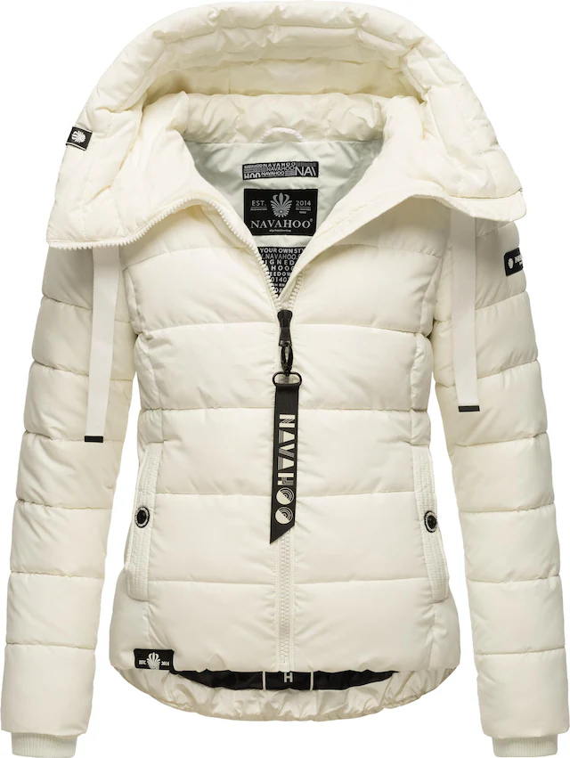 Navahoo Steppjacke »Amayaa« mit Kapuze stylische Damen Winterjacke mit coolen Applikationen