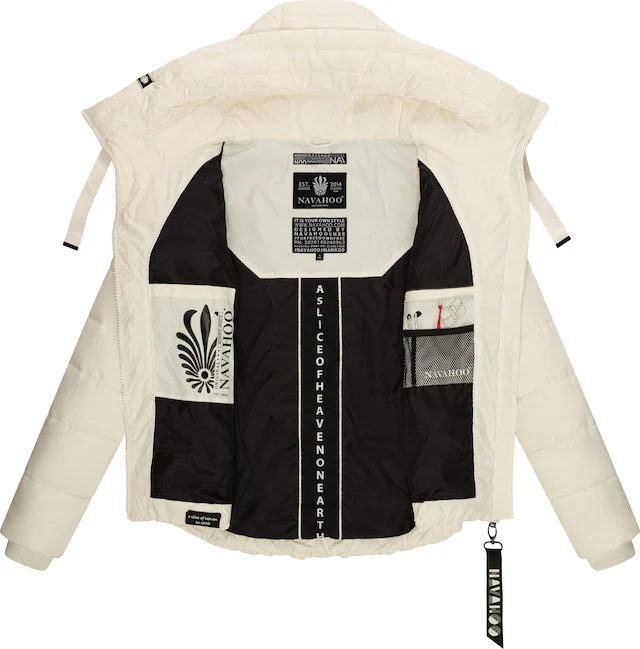 Navahoo Steppjacke »Amayaa« mit Kapuze stylische Damen Winterjacke mit coolen Applikationen