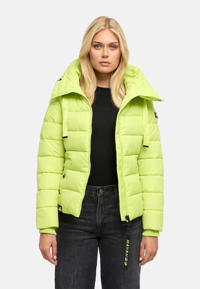 Navahoo Steppjacke »Amayaa« mit Kapuze stylische Damen Winterjacke mit coolen Applikationen