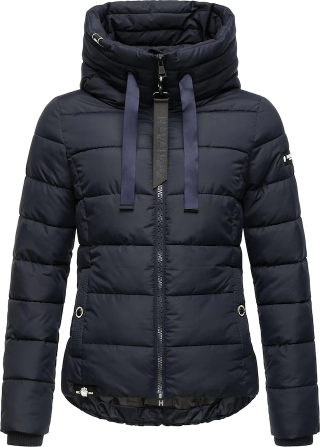 Navahoo Steppjacke »Amayaa« mit Kapuze stylische Damen Winterjacke mit coolen Applikationen