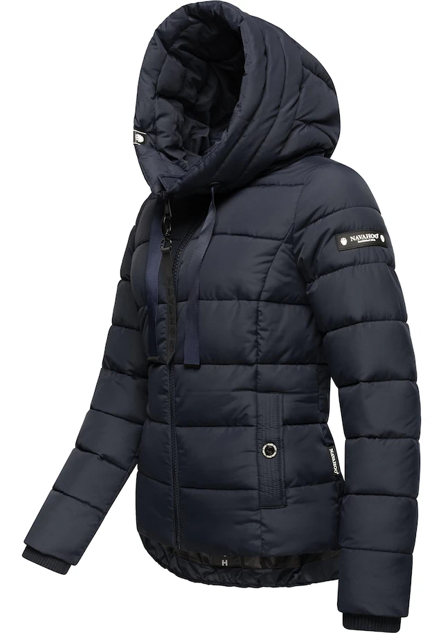 Navahoo Steppjacke »Amayaa« mit Kapuze stylische Damen Winterjacke mit coolen Applikationen