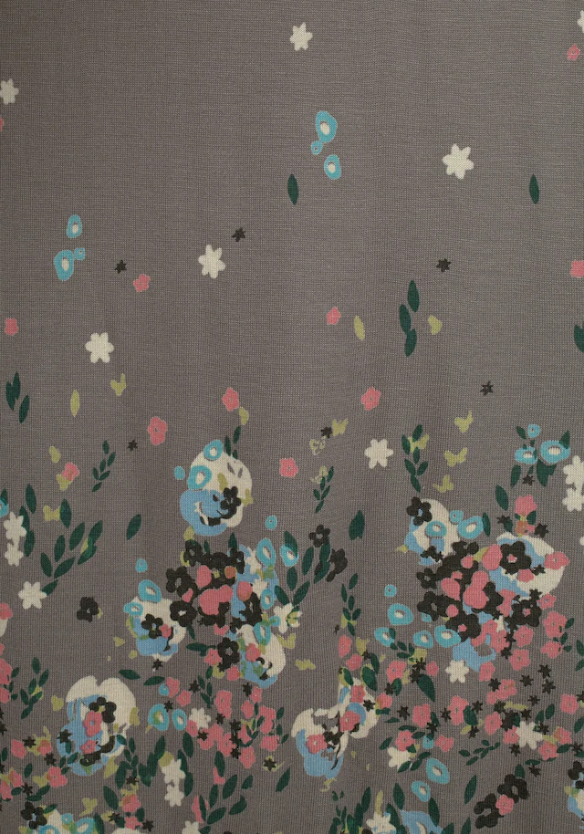 Beachtime by Lascana Strandkleid »mit Blumenprint am Saum, lockeres Hängerchenkleid mit Zierfalten« Ohne Taschen Leichtes Sommerkleid aus Viskose, Jerseykleid, A-Linien-Kleid, casual