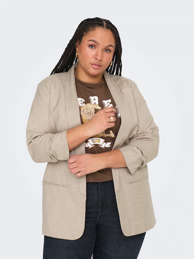 ONLY CARMAKOMA Kurzblazer »CARELLY 3/4 LIFE BLAZER WVN« Kunstfaser mit Stretch