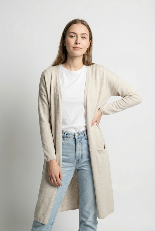 ONLY CARMAKOMA Strickjacke »CARNEW ESLY LS OPEN LONG CARDIGAN NP KNT« Viskosemischung