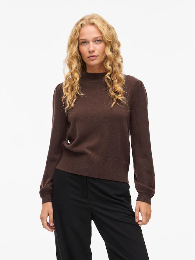 Vila Rundhalspullover »VIRIL TURTLE-NK BALLOON L/S TOP - NOOS« Materialmix, regular fit