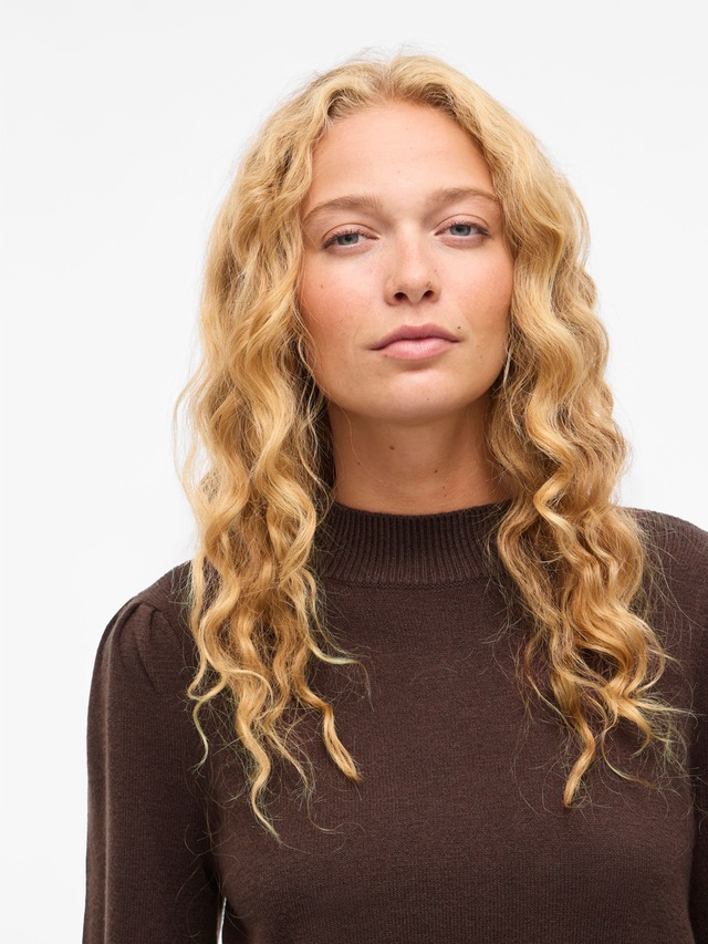 Vila Rundhalspullover »VIRIL TURTLE-NK BALLOON L/S TOP - NOOS« Materialmix, regular fit