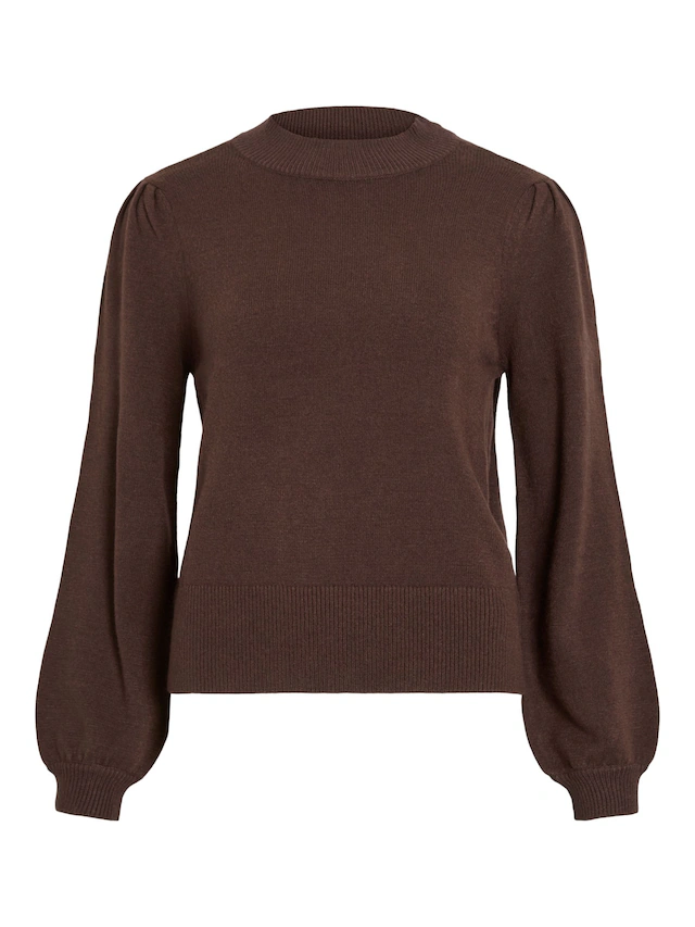 Vila Rundhalspullover »VIRIL TURTLE-NK BALLOON L/S TOP - NOOS« Materialmix, regular fit