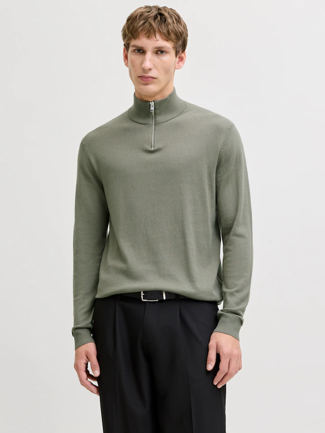 Jack & Jones Troyer »JJEEMIL KNIT HALF ZIP NOOS« Baumwollmischung, regular fit