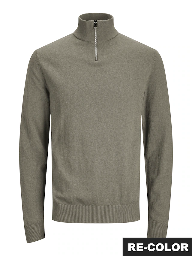 Jack & Jones Troyer »JJEEMIL KNIT HALF ZIP NOOS« Baumwollmischung, regular fit