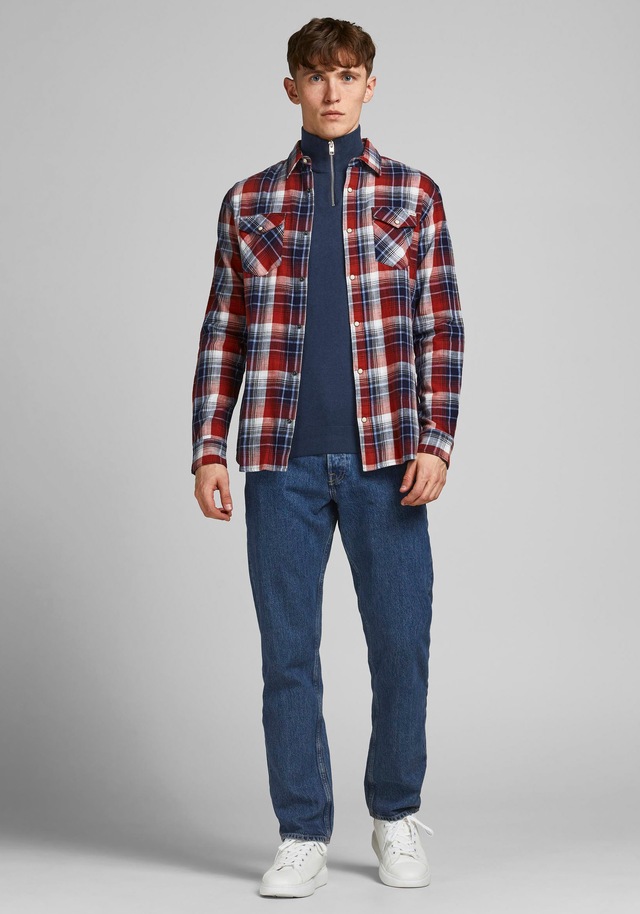 Jack & Jones Troyer »JJEEMIL KNIT HALF ZIP NOOS« Baumwollmischung, regular fit