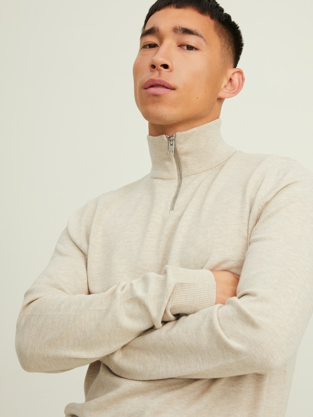 Jack & Jones Troyer »JJEEMIL KNIT HALF ZIP NOOS« Baumwollmischung, regular fit