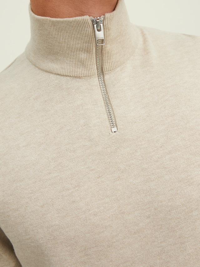 Jack & Jones Troyer »JJEEMIL KNIT HALF ZIP NOOS« Baumwollmischung, regular fit