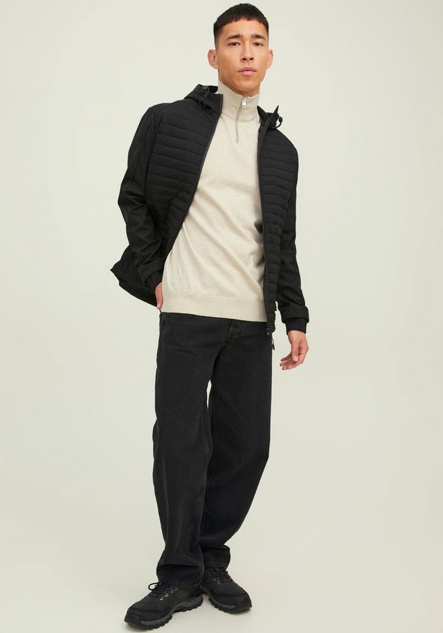 Jack & Jones Troyer »JJEEMIL KNIT HALF ZIP NOOS« Baumwollmischung, regular fit