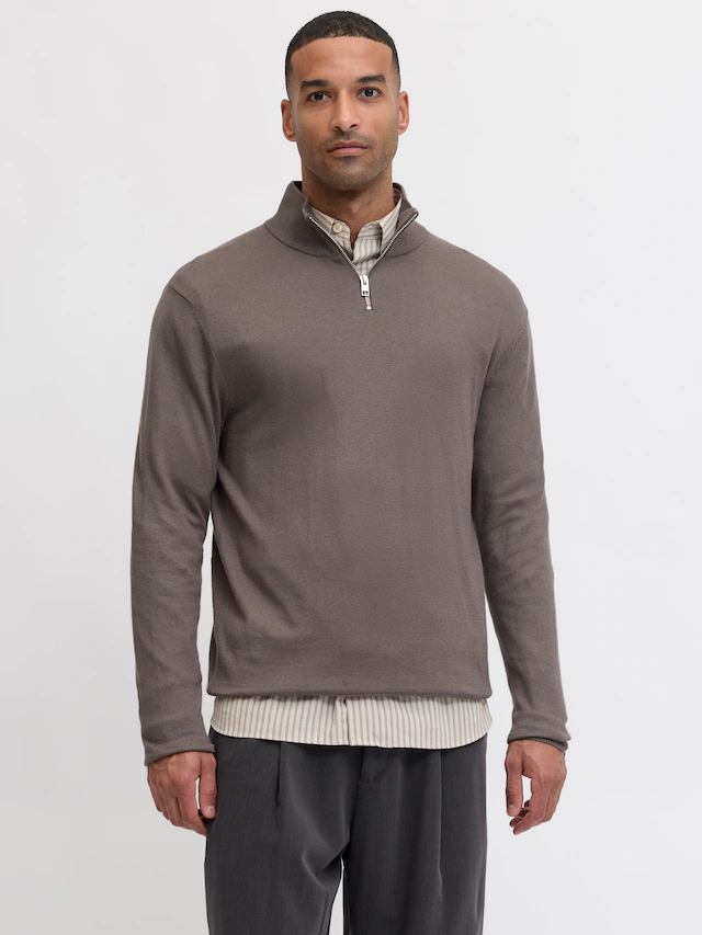 Jack & Jones Troyer »JJEEMIL KNIT HALF ZIP NOOS« Baumwollmischung, regular fit