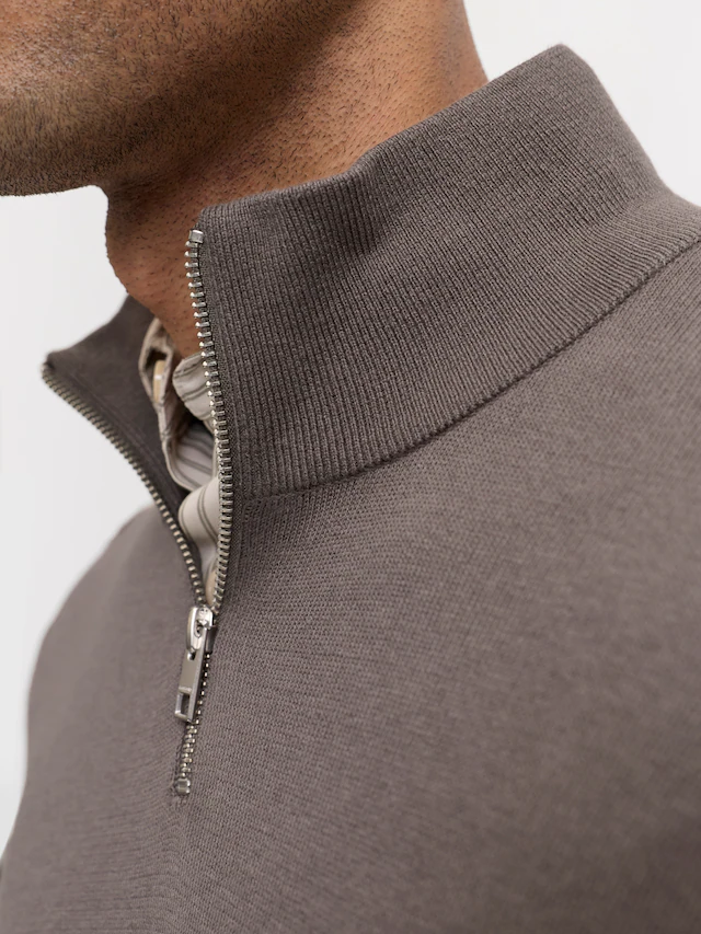 Jack & Jones Troyer »JJEEMIL KNIT HALF ZIP NOOS« Baumwollmischung, regular fit