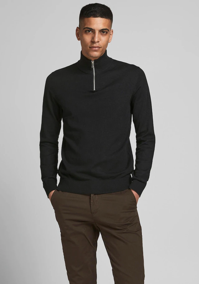 Jack & Jones Troyer »JJEEMIL KNIT HALF ZIP NOOS« Baumwollmischung, regular fit