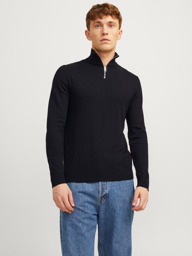Jack & Jones Troyer »JJEEMIL KNIT HALF ZIP NOOS« Baumwollmischung, regular fit