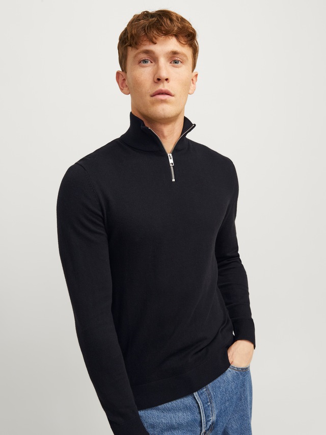 Jack & Jones Troyer »JJEEMIL KNIT HALF ZIP NOOS« Baumwollmischung, regular fit
