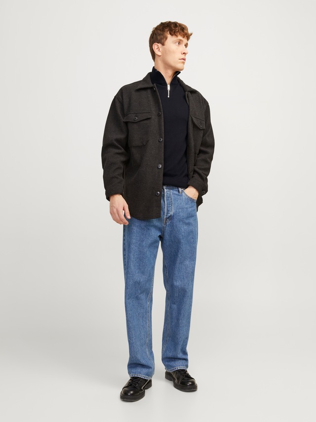 Jack & Jones Troyer »JJEEMIL KNIT HALF ZIP NOOS« Baumwollmischung, regular fit
