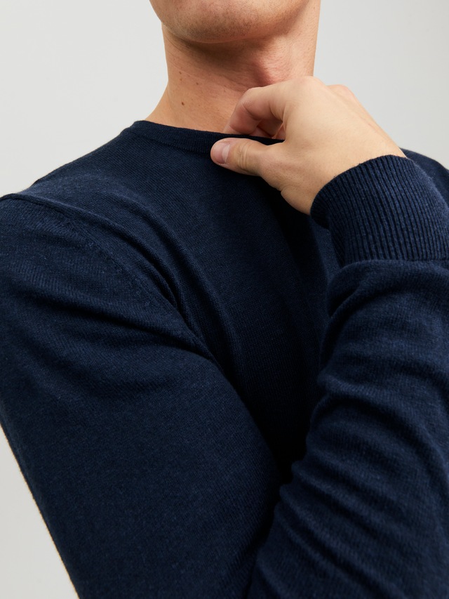 Jack & Jones Rundhalspullover »JJEEMIL KNIT CREW NECK NOOS« Baumwollmischung, regular fit
