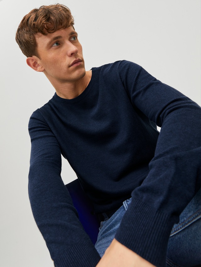 Jack & Jones Rundhalspullover »JJEEMIL KNIT CREW NECK NOOS« Baumwollmischung, regular fit