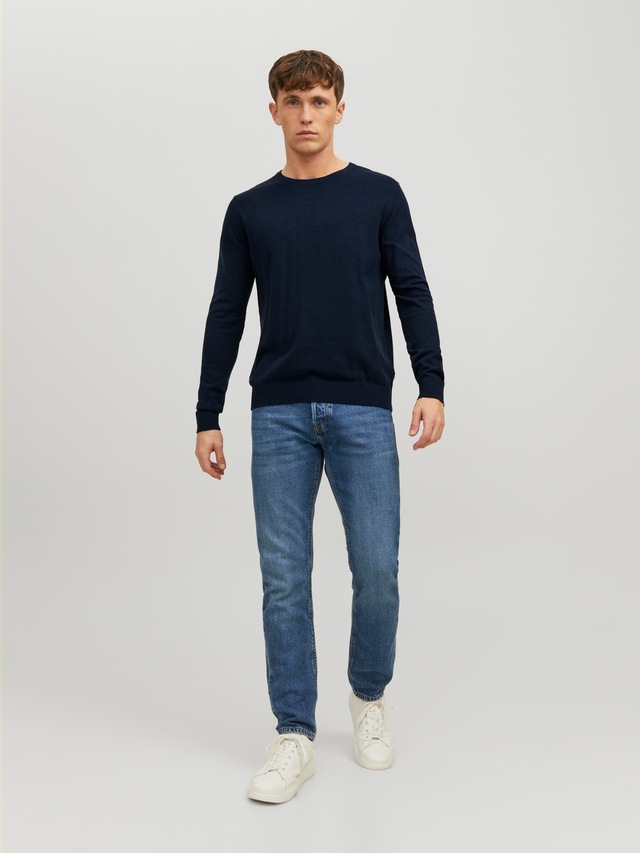 Jack & Jones Rundhalspullover »JJEEMIL KNIT CREW NECK NOOS« Baumwollmischung, regular fit