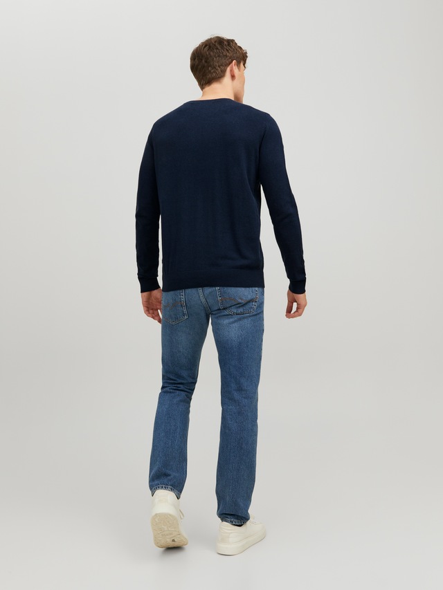 Jack & Jones Rundhalspullover »JJEEMIL KNIT CREW NECK NOOS« Baumwollmischung, regular fit