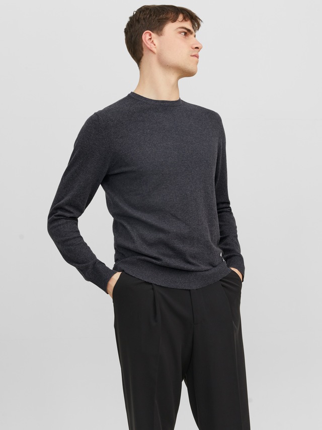 Jack & Jones Rundhalspullover »JJEEMIL KNIT CREW NECK NOOS« Baumwollmischung, regular fit