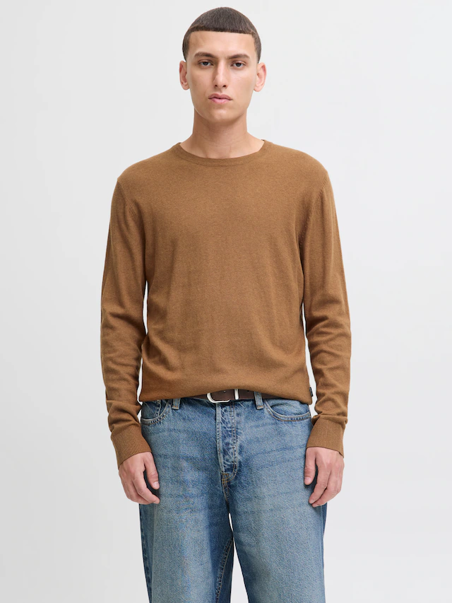 Jack & Jones Rundhalspullover »JJEEMIL KNIT CREW NECK NOOS« Baumwollmischung, regular fit