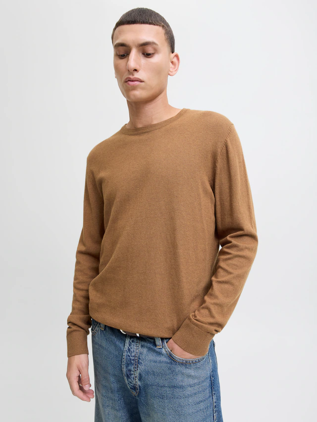 Jack & Jones Rundhalspullover »JJEEMIL KNIT CREW NECK NOOS« Baumwollmischung, regular fit